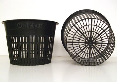 6 Inch Round Orchid/Hydroponics Slotted Mesh Net Pot (QTY 1)