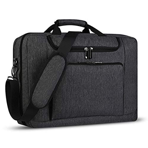 BERTASCHE 17.3-Inch Laptop Shoulder Bag for Men Women, Durable Messenger Shoulder Bag with Strap, Carry On Handle Case Compatible for Computer Notebook MacBook in Grey