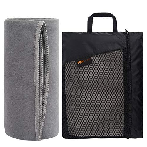 SUNLAND Microfiber Sports Travel Towel Fast Drying Camping Towel Ultra Compact and Super Absorbent Beach Towel Suitable for Gym Backpacking Workout Swimming Yoga Hiking