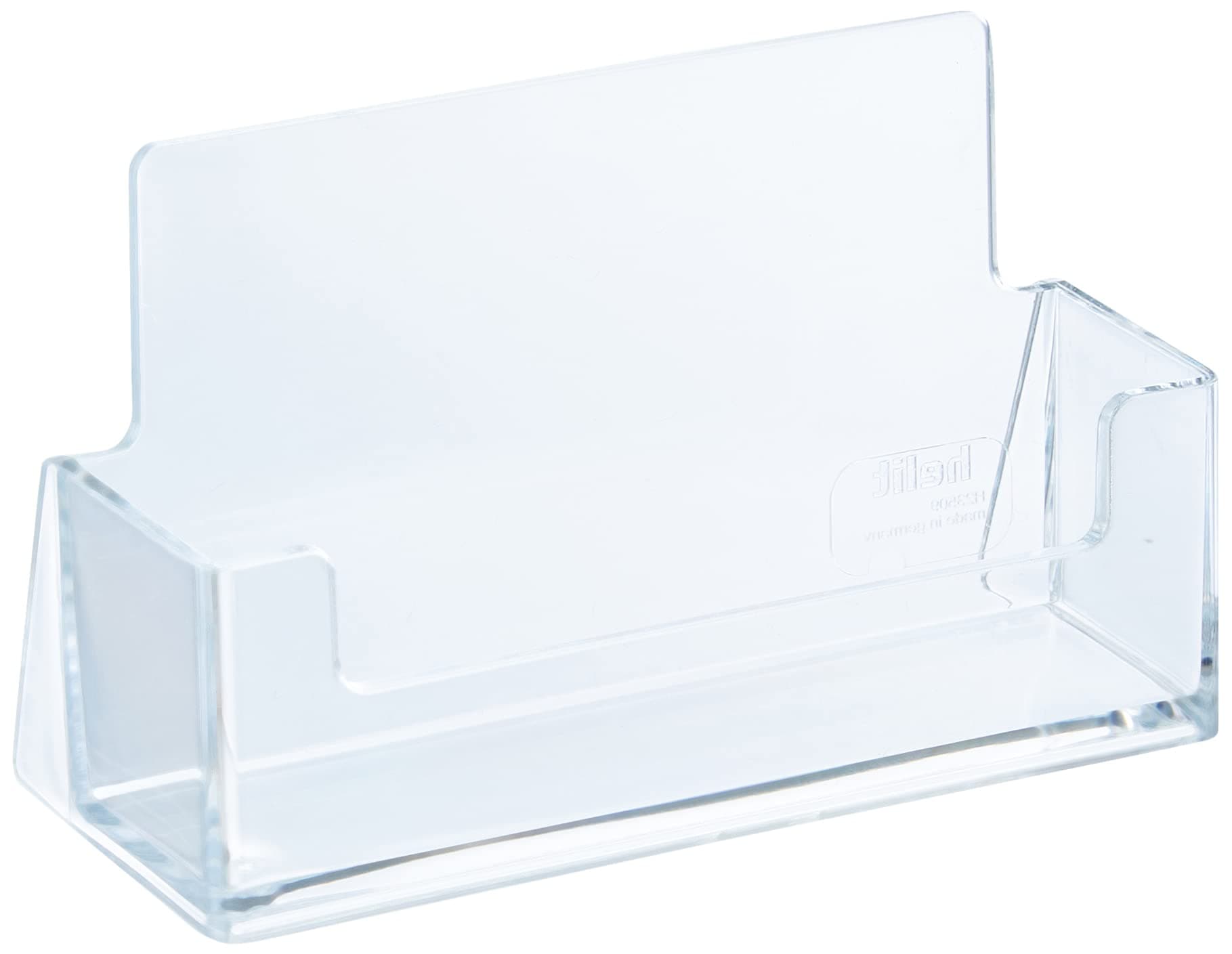 HELIT H2350902 Business Card Holder – “The Help Desk”, Dimensions 85 x 55 mm, Clear