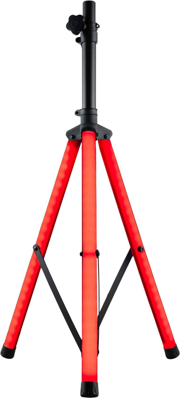 GeminiSound STL-500 Professional Audio Equipment Foldable Collapsible Adjustable DJ PA System Party Universal Speaker Stands, Remote Controlled Multicolor LED Tripod Legs Lightshow, Black