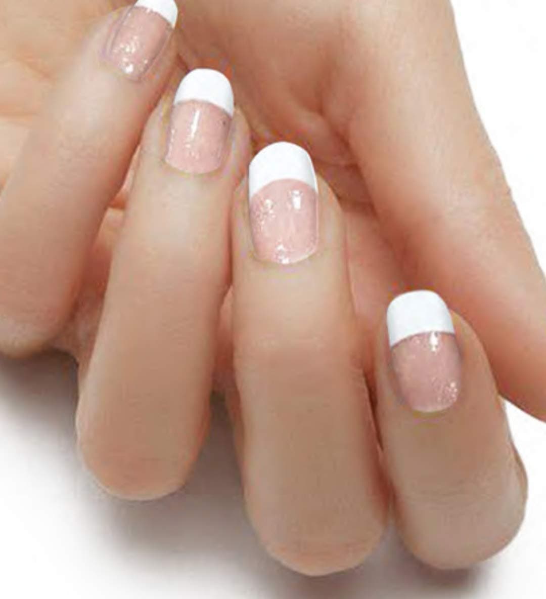 Express Manicure Nail Polish Strips French Classic White Tip For Short Nails 18 Double Ended Strips Non-toxic