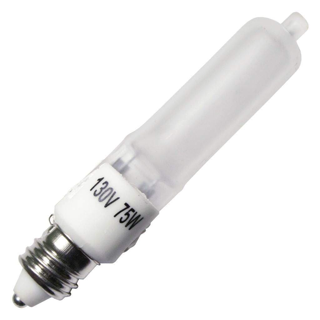 Higuchi JD7007F - JD Type 75 Watt Halogen Light Bulb - E11 Base (Mini Candelabra) - 130 Volt - Frosted
