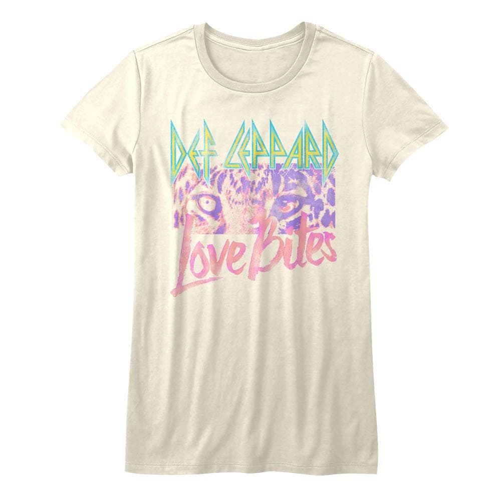American ClassicsDef Leppard English Rock Band Love Bites Leopard Eyes Image Juniors Short Sleeve T-Shirts Graphic Tee