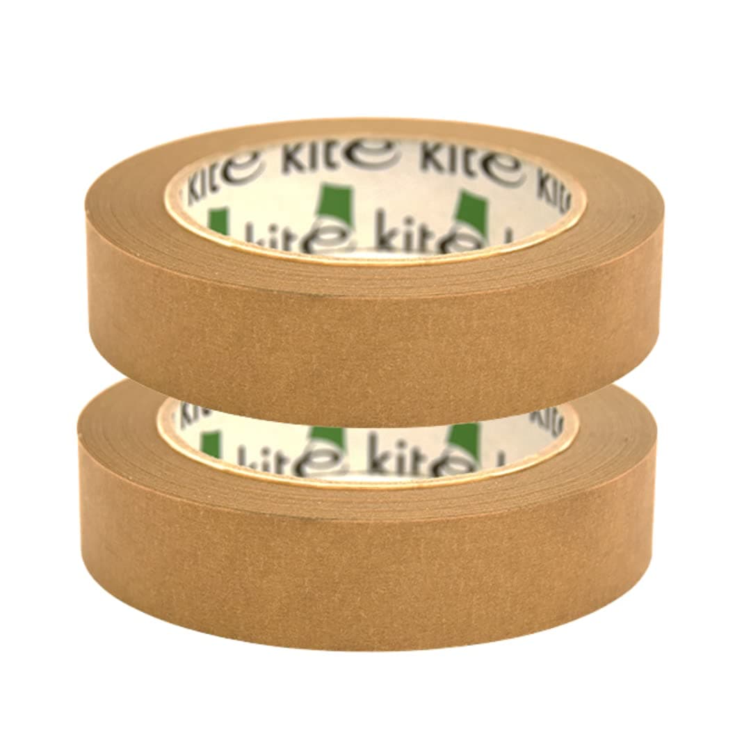 2X 25mm x 50m Framer's Tape - Brown Masking Tape - Self-Adhesive Kraft Paper Material, Ideal for Picture framing, Masking, Decorating and or Packaging - Eco-Friendly - 100% Recyclable - Vegan(2)