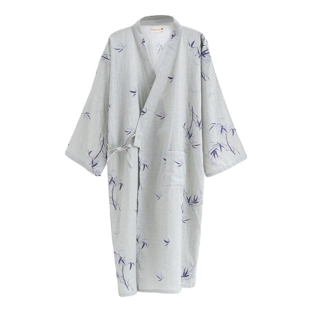 Japanese Kimono Nightgown Bathrobe - Cotton Spring Summer Robe Lightweight Thin Sleepwear for Women Men