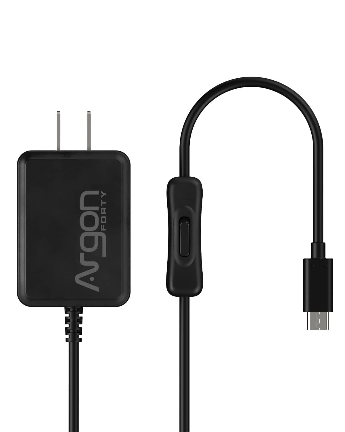 Argon Forty USB-C Power Supply V2 with Switch for Raspberry Pi 4