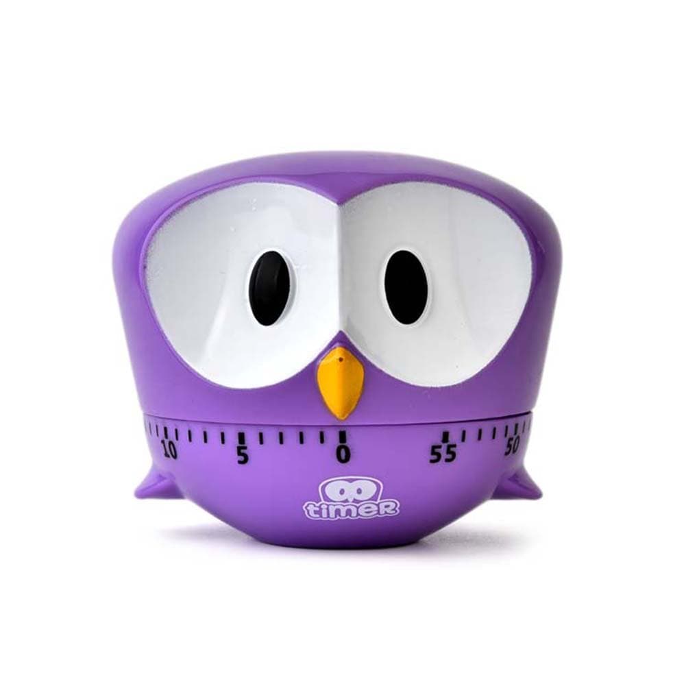 GolandstarCartoon Big Eyed Eagle Machinery Timer 60 Minutes Mechanical Kitchen Cooking Timers Clock Loud Alarm Counters Manual Timer Kitchen Utensil (Purple)