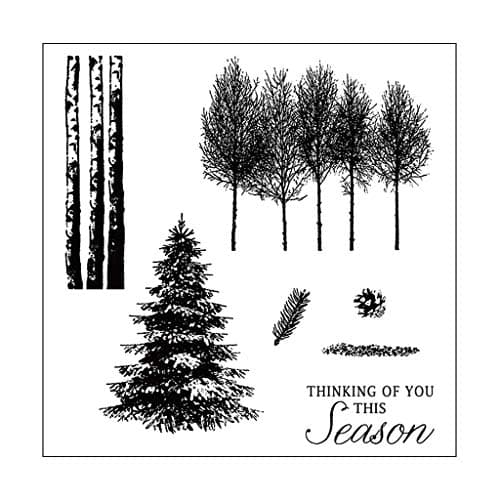 JaneMo New Arriving Clear Stamps Trees Transparent Silicone Clear Rubber Stamp Cling Diary Scrapbooking DIY Art Craft Decoration