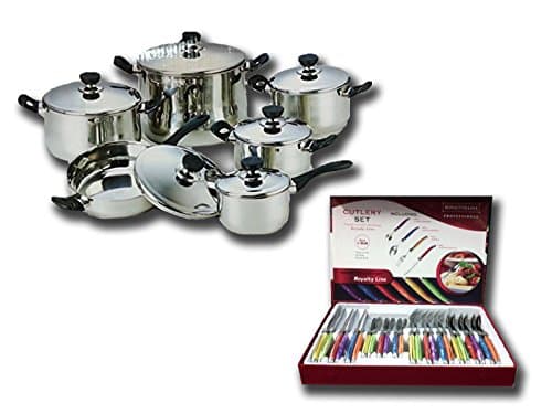 Euroricami Viterbo Royalty Line Rechargeable 36 Pieces Bavaria 12 Cookware 24 Cutlery