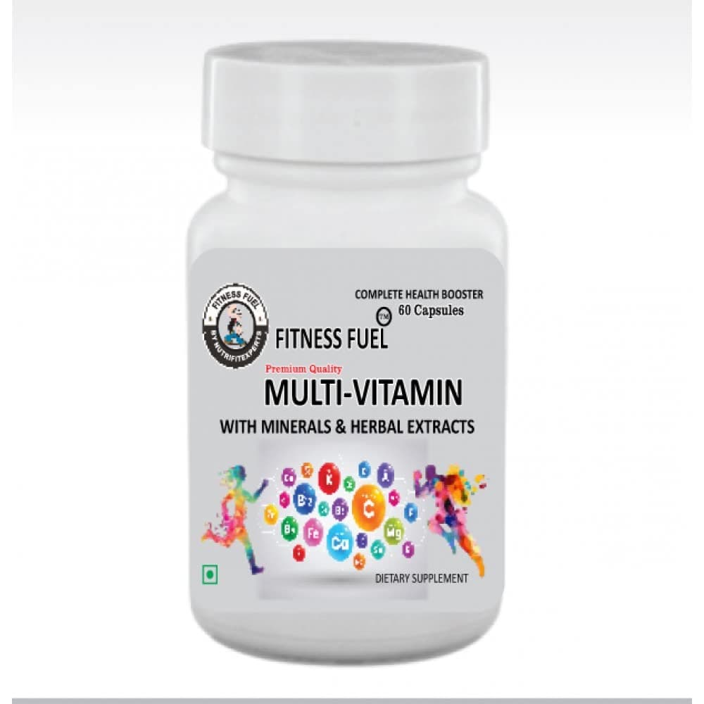 Fitness Fuel Multi Vitamin with Minerals and Ashwagandha , Ginseg, Green Tea , Green Coffee Extracts - 60 Capsules