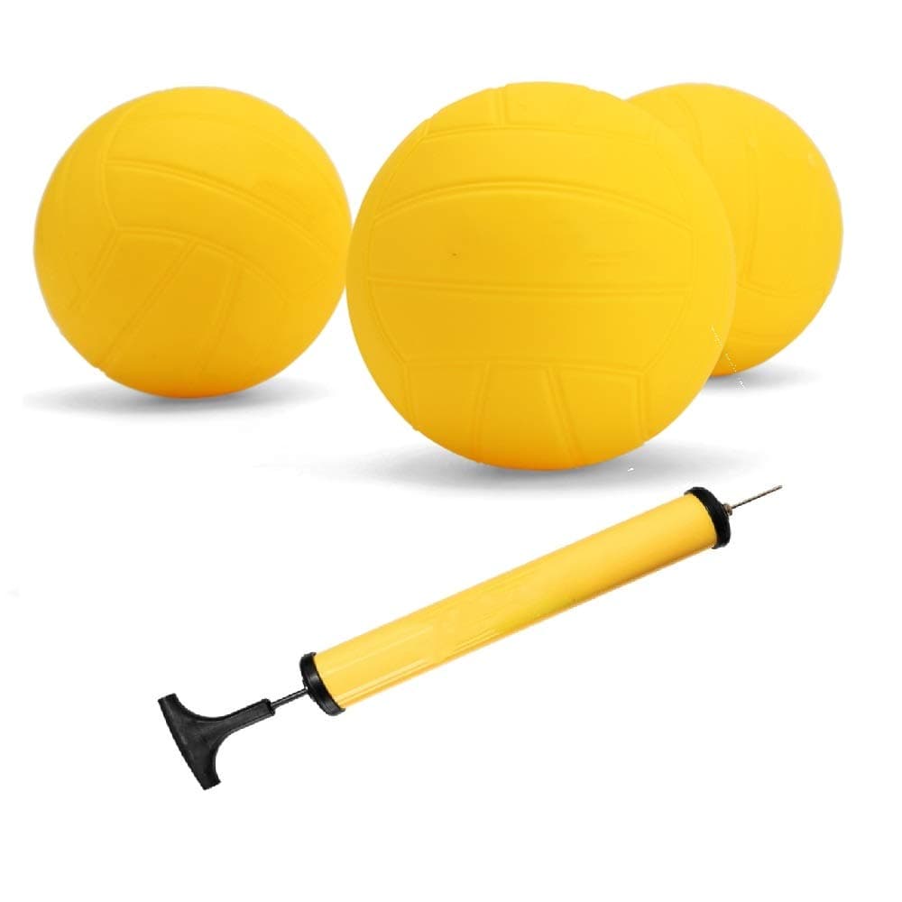 Roundnet Game Ball Replaceable Competitive Balls Mini Volleyball 3-Pack with Pump