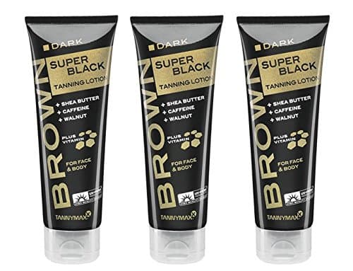Davartis Brown Super Black Tanning Lotion, 3x375ml, Unisex, Natural, Nourishing & Tightening, Melanin & Melamine for Faster Tanning, No Fake Tan, Dermatologically Tested