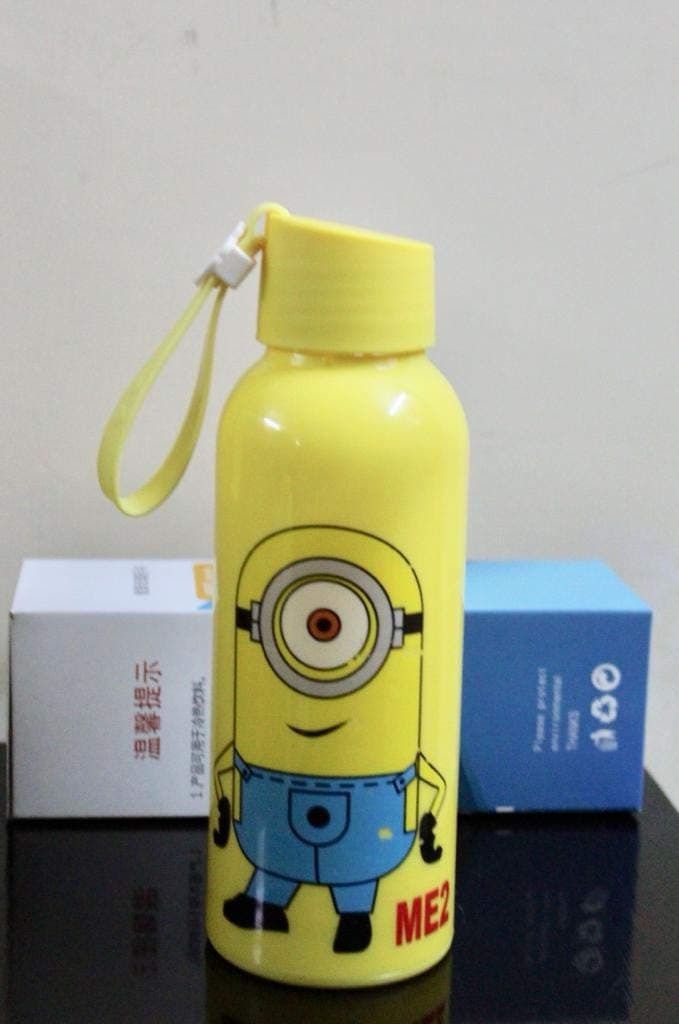 GiftnGlory Minion Designed Glass Water Bottle 300ml, Yellow |