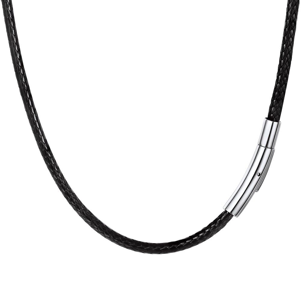 PROSTEEL Waterproof Leather Necklace Cord for Men, 2MM/3MM, 16”-30”, with Stainless Steel Clasp, DIY Chain for Pendant, Come with Box