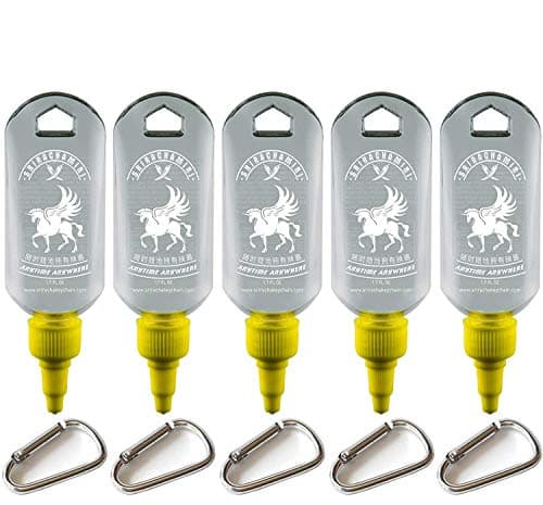 Sriracha Mini Gift Hot Sauce Szechuan Sauce Keychain Bottle 1.7oz (Sauce Not Included) (5-Pack)