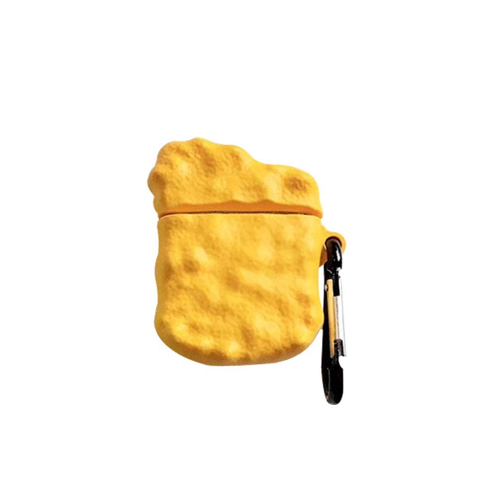 UR Sunshine AirPods Case, Super Cute Creative Funny Food Hamburger Theme AirPods Case, Soft Silicone Case Cover Protective Skin for AirPods 1/2+Hook-Chicken Nuggets