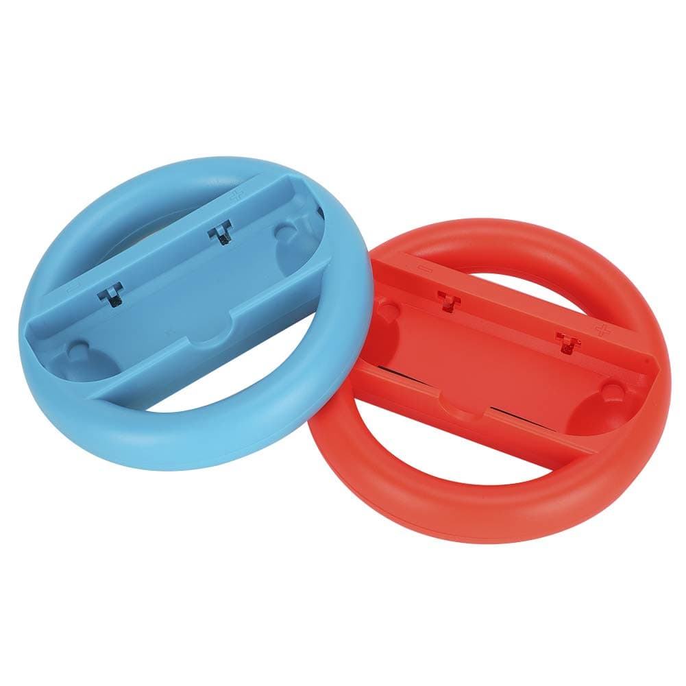 Leftwei Joy Con Race Switch Controller Steering Wheel Race Game Controller, Left-Hand and Right-Hand Racing Game Controllers for Mario Kart (Red + Blue)