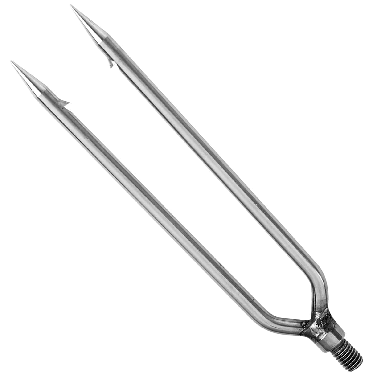 Fish Spear Frog Spear Fishing Harpoon Barbed Stainless Steel 2 Prong Tine Fishing Gaff 2 Prong Spearhead Fork Harpoon Fishing Gig Gaff Hook Screw for Hunting Fish Frog in Pond River Lake etc Capable
