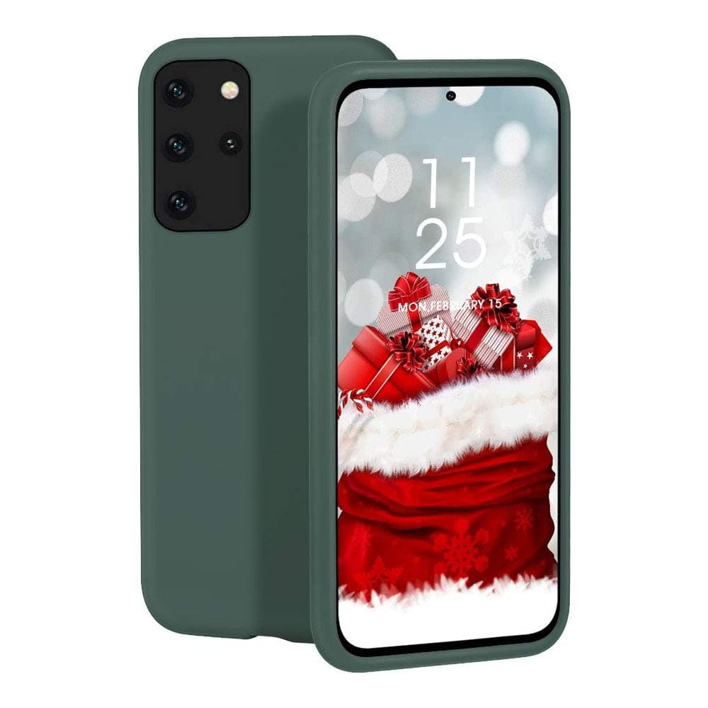 For Samsung S20 plus Case Luxury Soft Liquid Silicone case Premium Slim and Full Body Protection Shockproof Drop Protection Cover (Green)