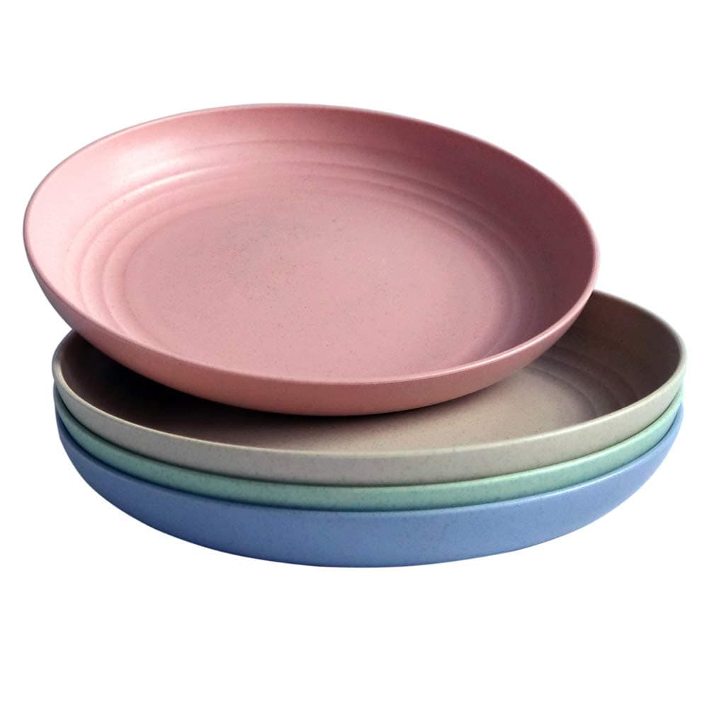 Greenandlife 4Pcs Lightweight Wheat Straw Plates