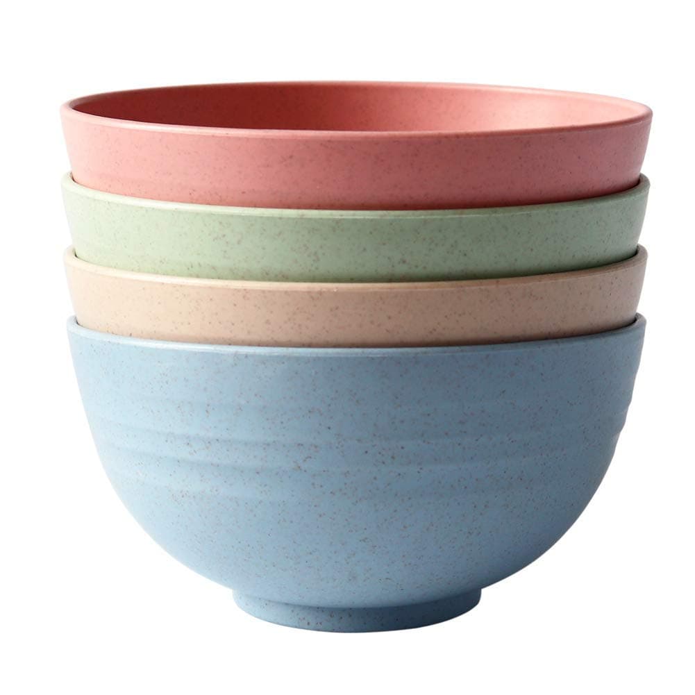 Greenandlife 24OZ/4PCS Lightweight & Unbreakable Wheat Straw Bowls