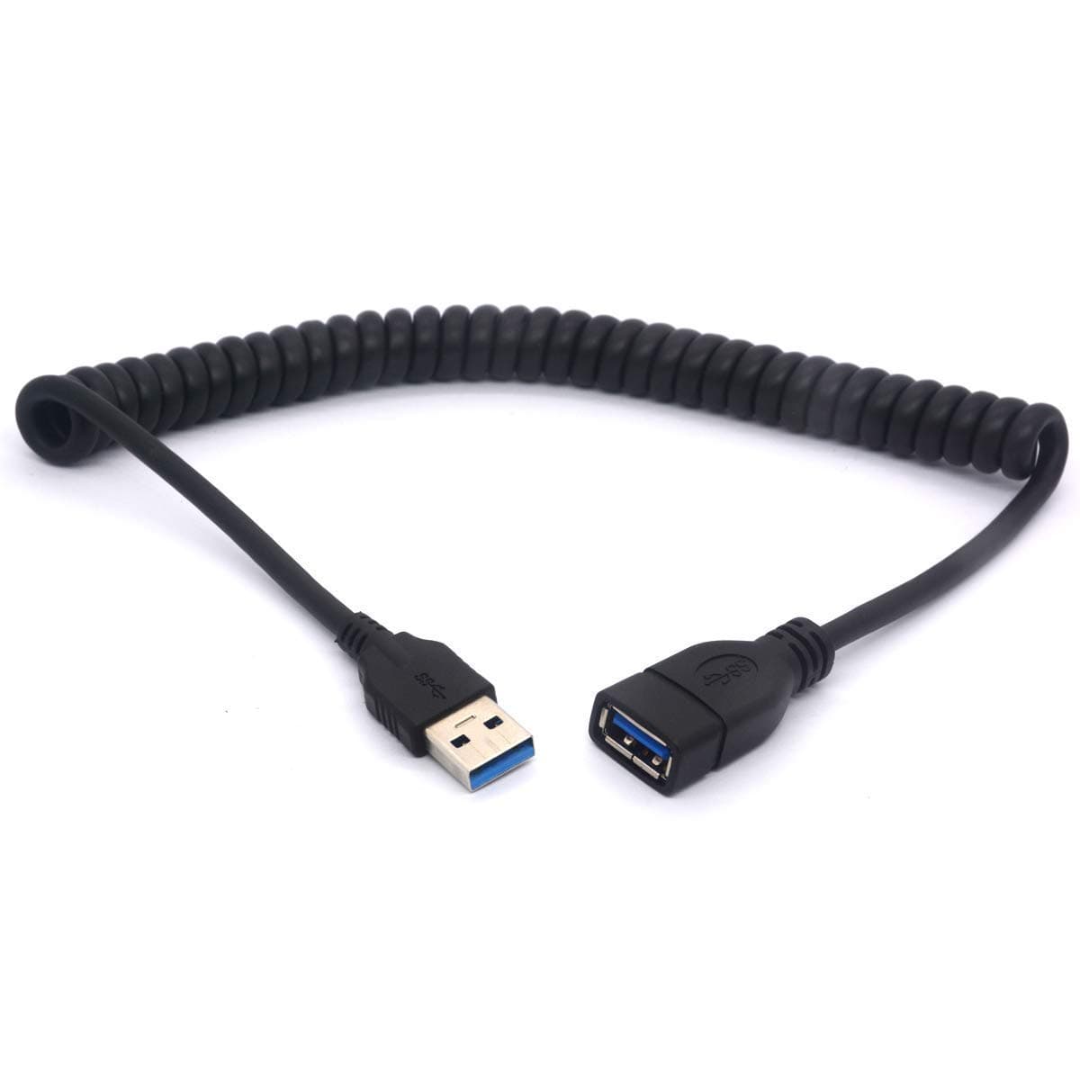 Spiral Coil USB Cable USB 3.0 Male to Female Extension Cord 1.5 m/3.3 Feet