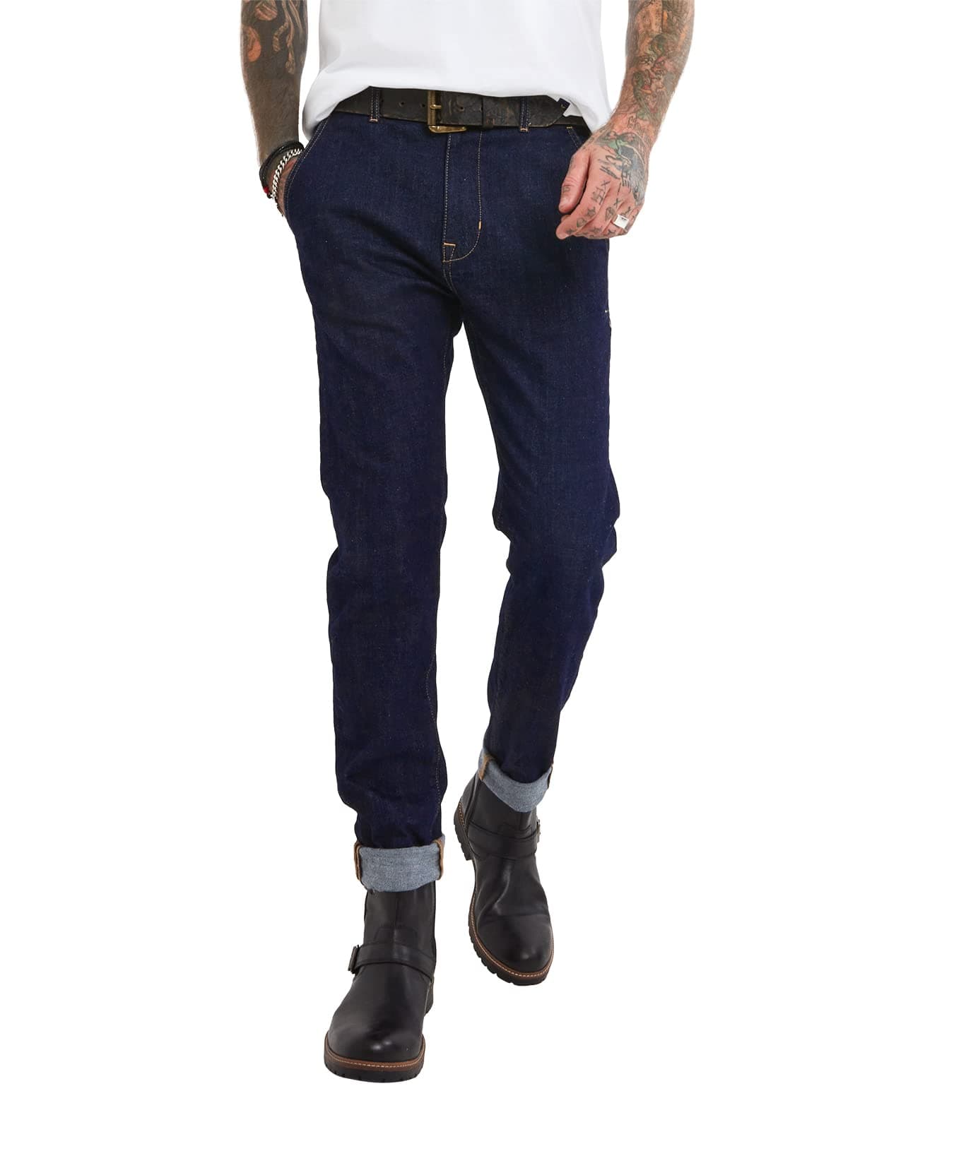 Joe BrownsMen's Tapered Fit Indigo Wash Sustainable Denim Jeans