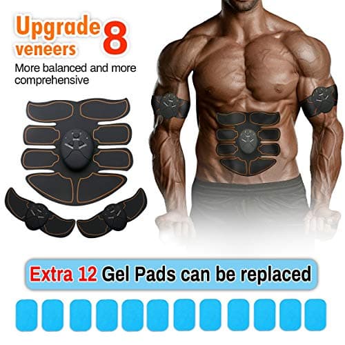 Muscle Toner Toning ABS Muscle Trainer Ultimate for Men Women Abdominal Work Out Fitness Muscle Training Muscle System Gear Equipment with 12 Pcs Replacement Gel Pad Sheet