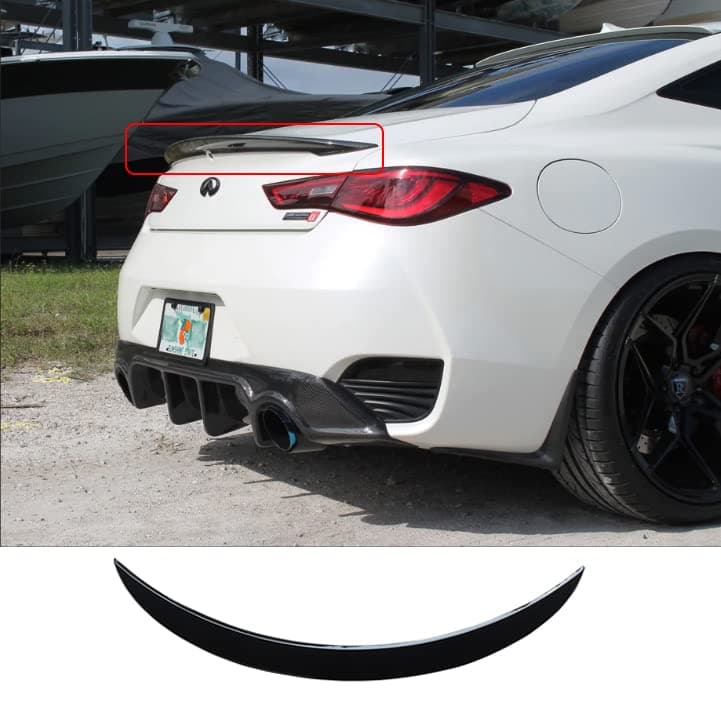 YOUNGERCARRear Spoiler for 2017-2023 Infiniti Q60 Q60S Coupe Gloss Black Rear Spoiler Factory Outlet