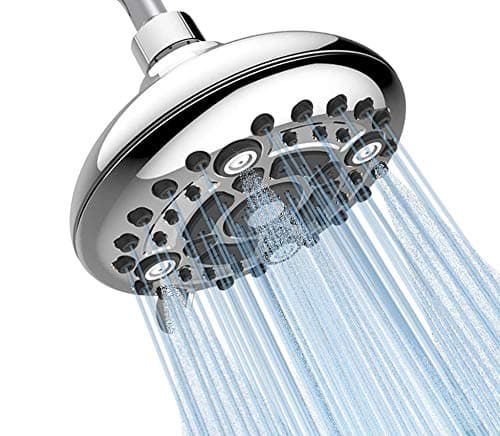 Gurin ABS Multi-function Overhead Rain Shower Head for Bathroom High Pressure Showerhead with Adjustable Angles, Anti-Clogging Silicone Nozzles