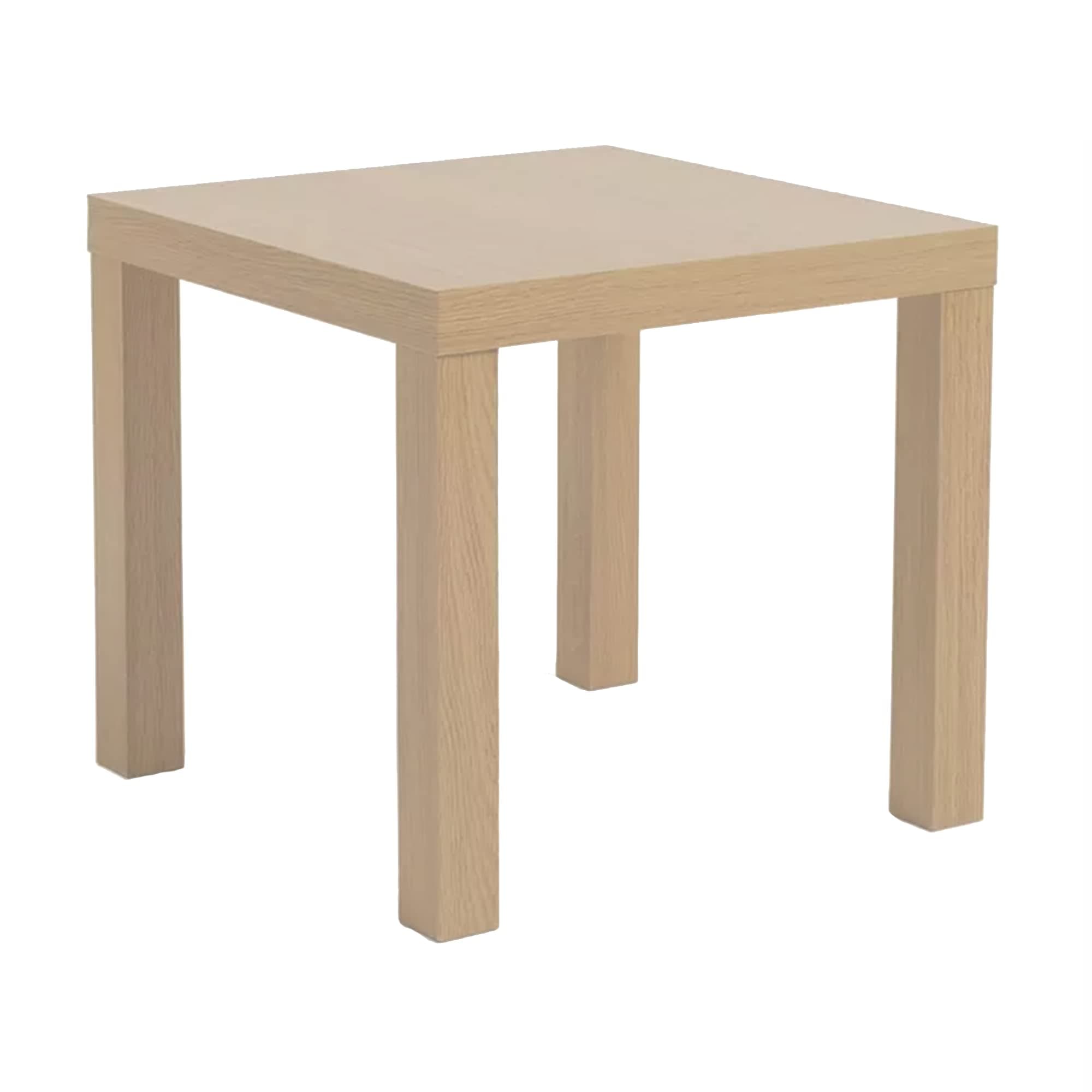 End Side Table with Classic Design, Bed Side Table, End Table, Light Weight Easy Assemble, Small Square Table for Office, Living Room, White Stained Oak, 21 5/8" x 21 5/8" x 17 3/4"
