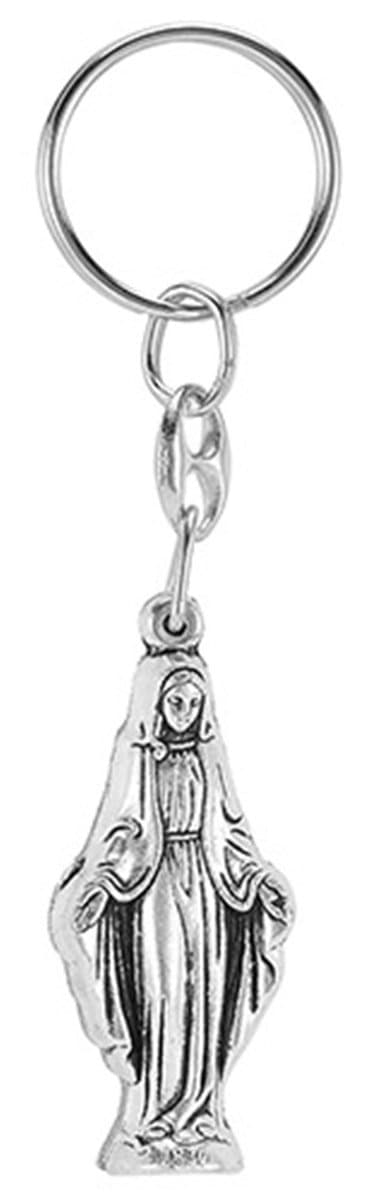 Our Lady of Grace Slide Key Chain with Miraculous Medal Image, 4 Inch