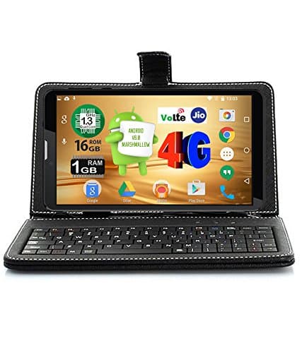 Ikall N4 Tablet with Keyboard (7 inch, 16GB, 4G + LTE + Voice Calling), Black