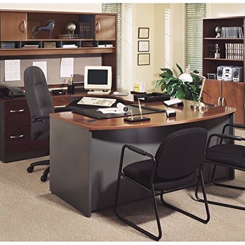 Bush Business Furniture Series C 4-Piece U-Shape Bow-Front Desk in Hansen Cherry