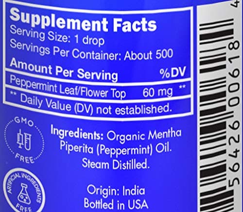 Zongle Therapeutics USDA Certified Organic Peppermint Oil, Safe To Ingest, Mentha Piperita, 1 OZ