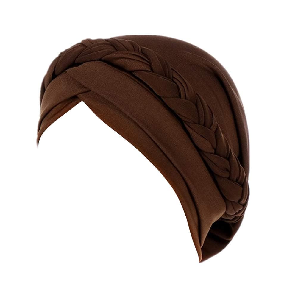 FxhixiyFxhixiy Hijab Braid Silky Turban Hats for Women Cancer Chemo Beanies Cap Headwrap Headwear