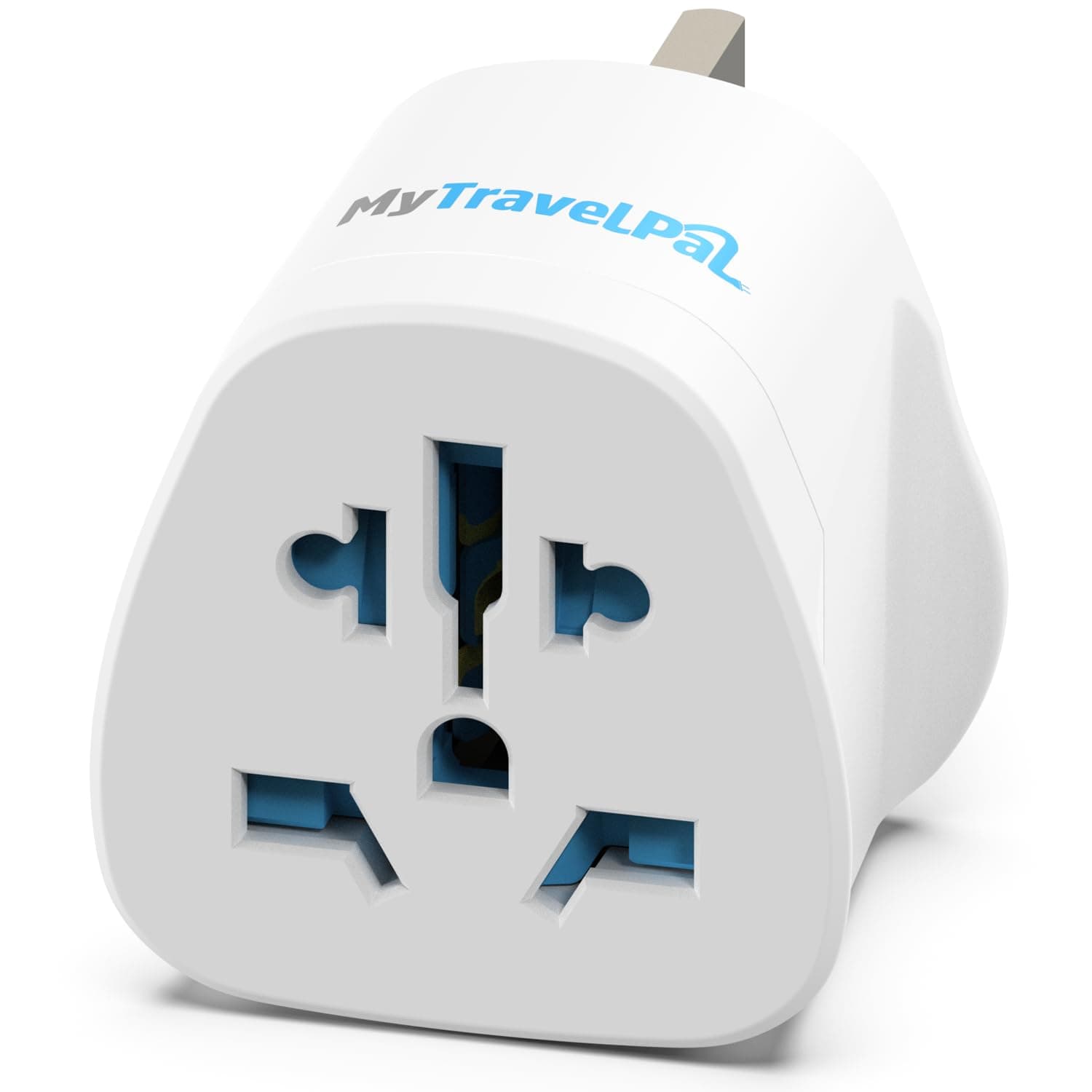 MyTravelPal World To UK Plug Adapter | Universal Travel Adaptor With 10A Fuse | UK Safety Standards | Accepts US, Europe, Australia, China Plugs For Use in UK (1 Pack)