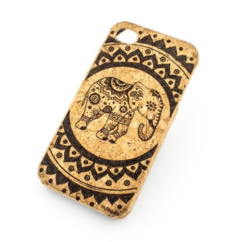 Cork Case Snap On Cover skin for Apple IPHONE 6 (4.7") - "Hindu Elephant Mandala" ganesh goddess of love lotus ohm indian buddhist