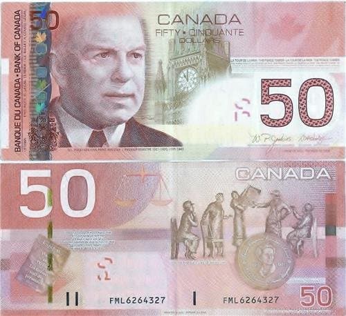 ConversationPrints CANADIAN 50 DOLLAR BILL GLOSSY POSTER PICTURE PHOTO money currency canada ca