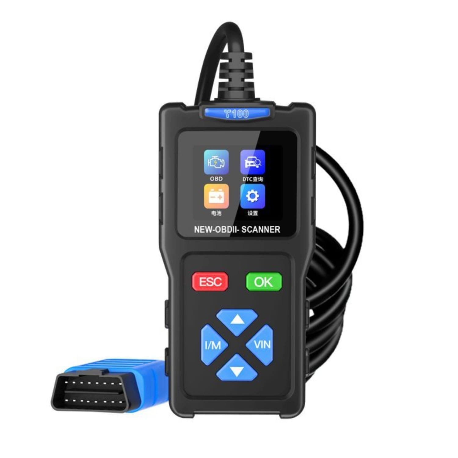 OBD2 Scanner Car Diagnostic Tool, Code Reader for All OBD II Cars & Trucks, Automotive Scanner, Check Engine Light, Scan Tool elm327reader (T100,BlackBlue)