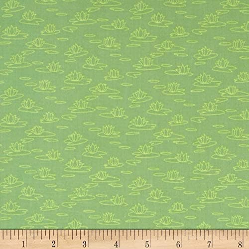 Susybee "Paul & Sheldon Gone Fishing Lily Pads" Quilt Fabric, Green
