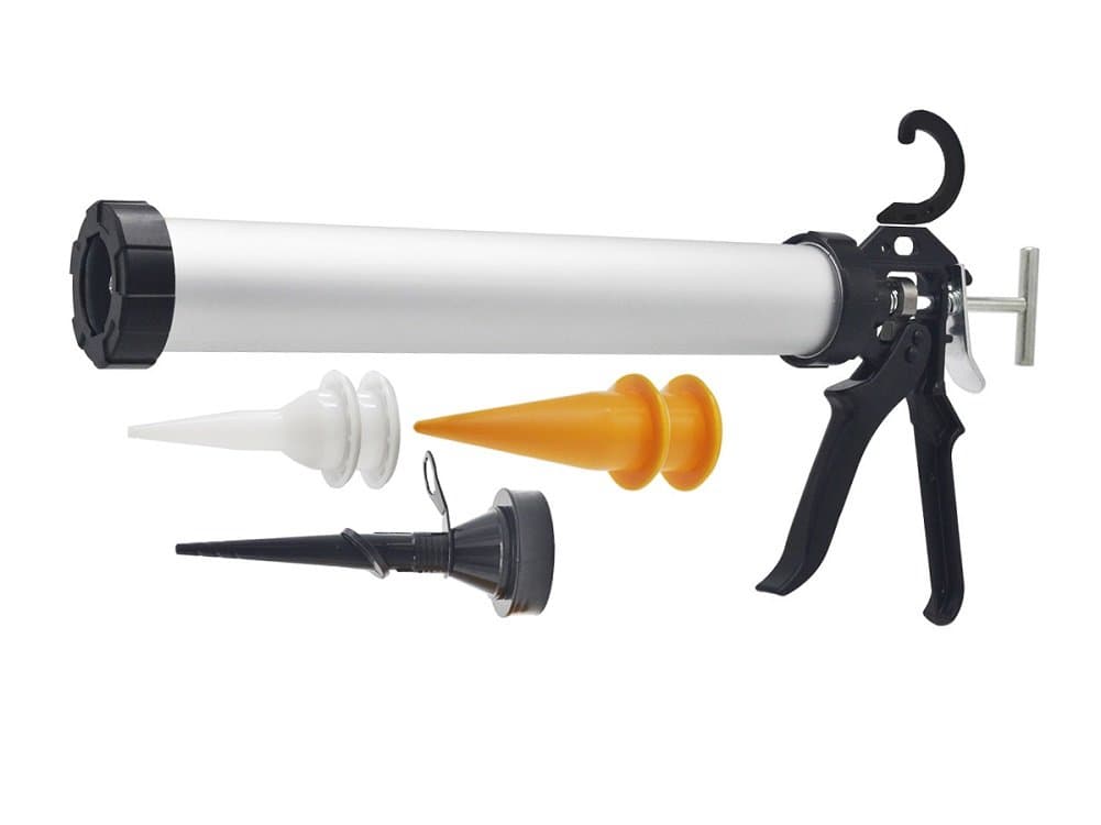 600ml Caulking Gun with Aluminum Barrel for 10oz/20oz Sausage Pack,10oz Cartridge and Bulk Application
