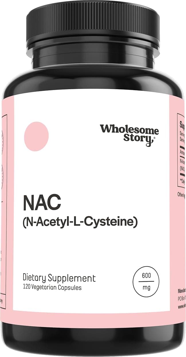 Wholesome Story NAC Supplement N Acetyl Cysteine 600 mg | Liver, Lung & Fertility Support | 120 Capsules | 120 Serving Supply