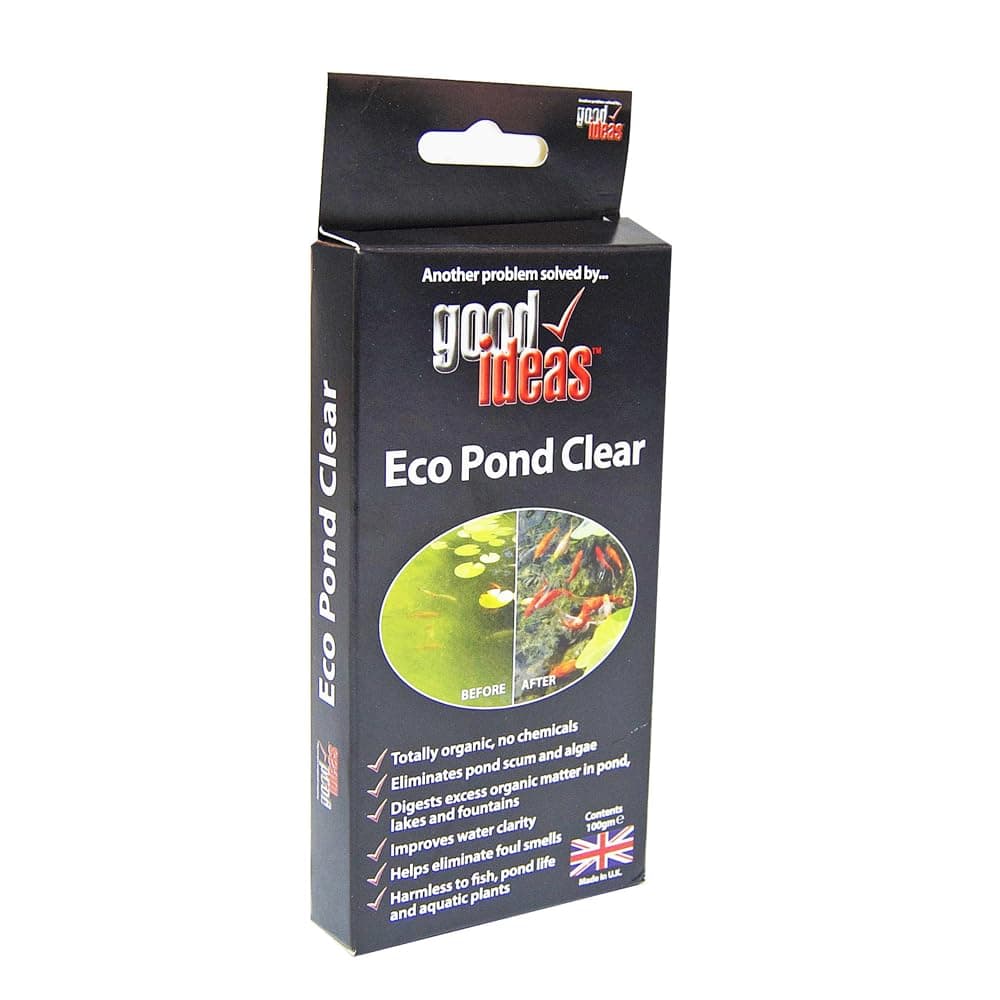 lifestyle solutions Eco Pond Water Cleaner | Organic Formula Clears Dirt Naturally and Harmlessly | Microbes Leave Pond Bright & Healthy | Ideal for Aquatic Pets & Plants | From 2 Sachets