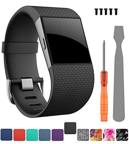 CreateGreat Compatible Fitbit Surge Replacement for Band Strap for Fitbit Surge Watch Fitness Tracker Original Wrist Band Accessories Small&Large