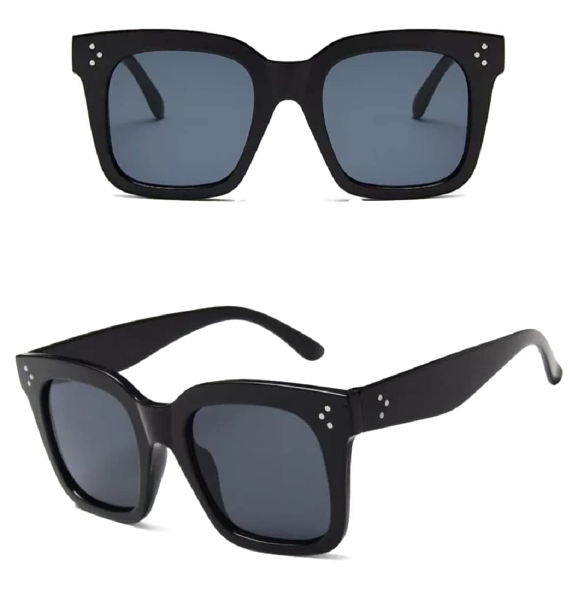 Black Square Sunglasses for Women Celeb Oversized Retro Vintage 2025 Ibiza Festival