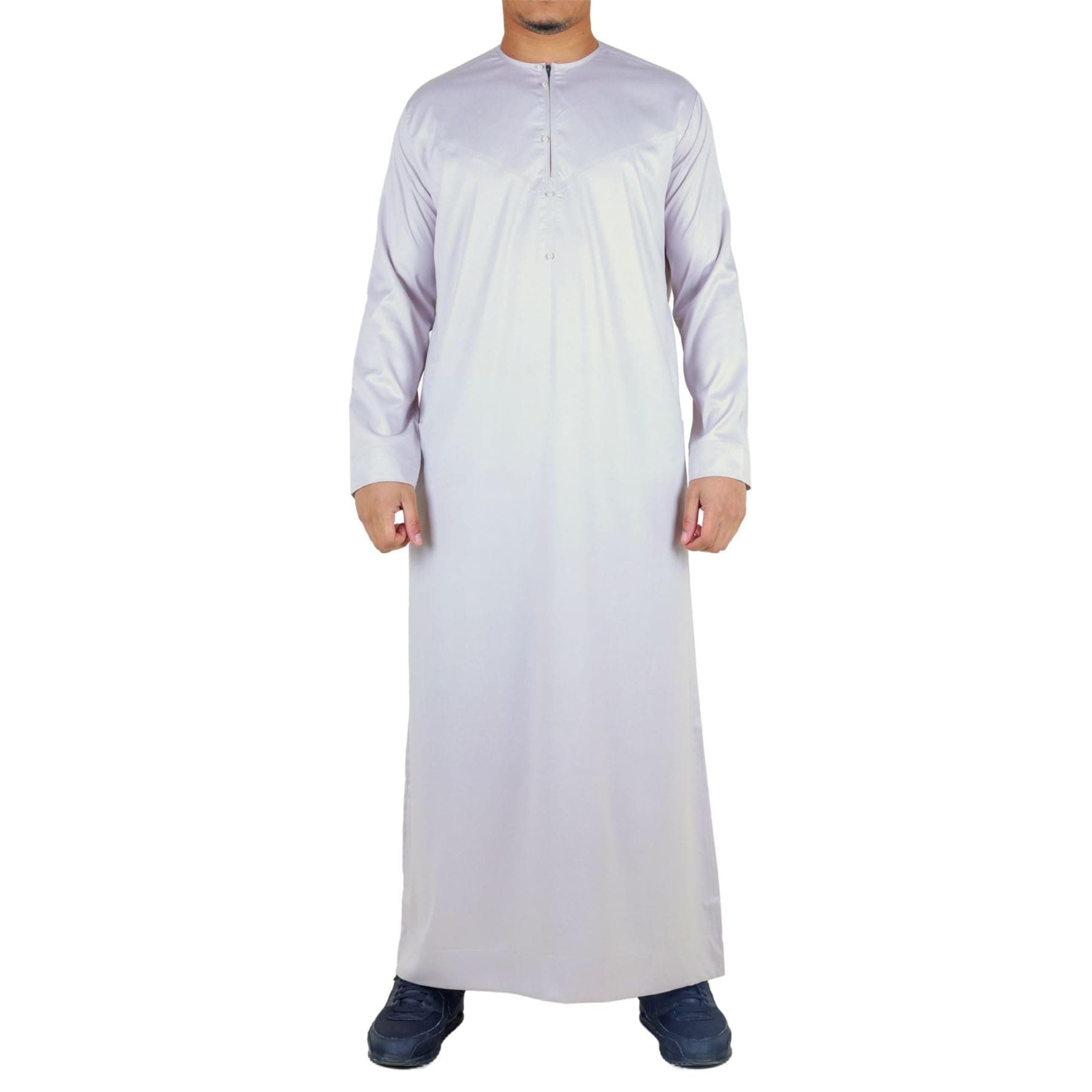 Men's Thobe Jubba Islamic Clothing Muslim Kaftan Emirati Omani Satin Robe