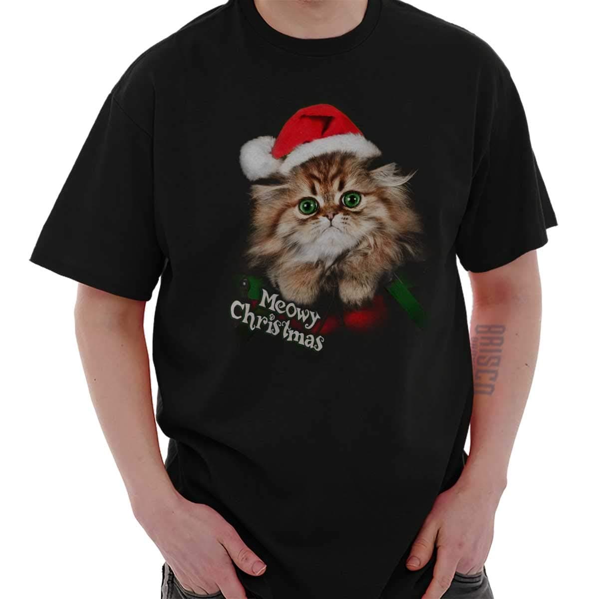 Classic Teaze Meowy Merry Christmas Kitten Holiday Cute T Shirt Tee Black