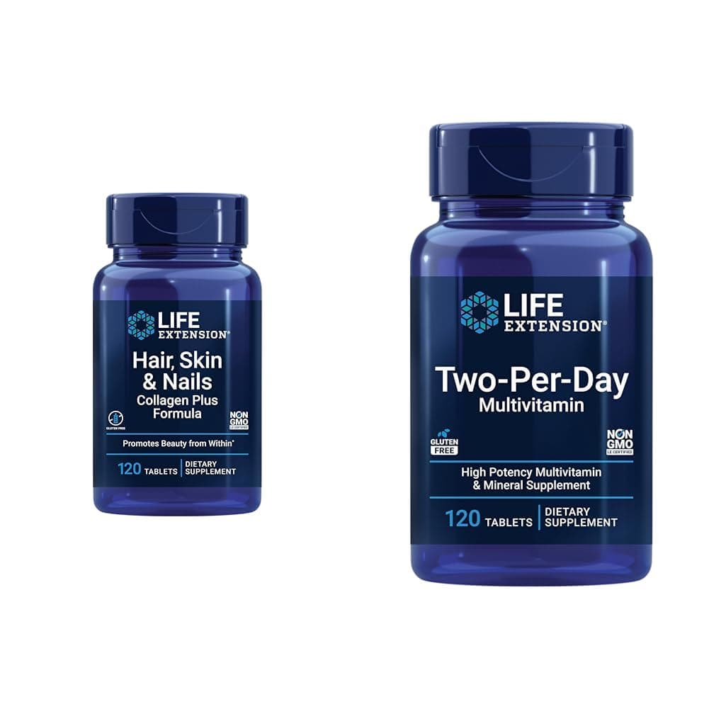 Hair, Skin & Nails Collagen Plus Formula with Multi-Vitamin & Mineral Supplement - 120 Count & 120 Tablets